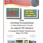 Dyplom za zajęcie III miejsca w X Powiatowym Konkursie Fotograficzny „Przyroda Gostynińska w Obiektywie”