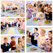 Klasy I-III podczas pacy nad wykonaniem kredek świecowych.